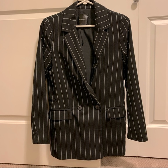 Black & White Pinstripe Blazer - Picture 1 of 4
